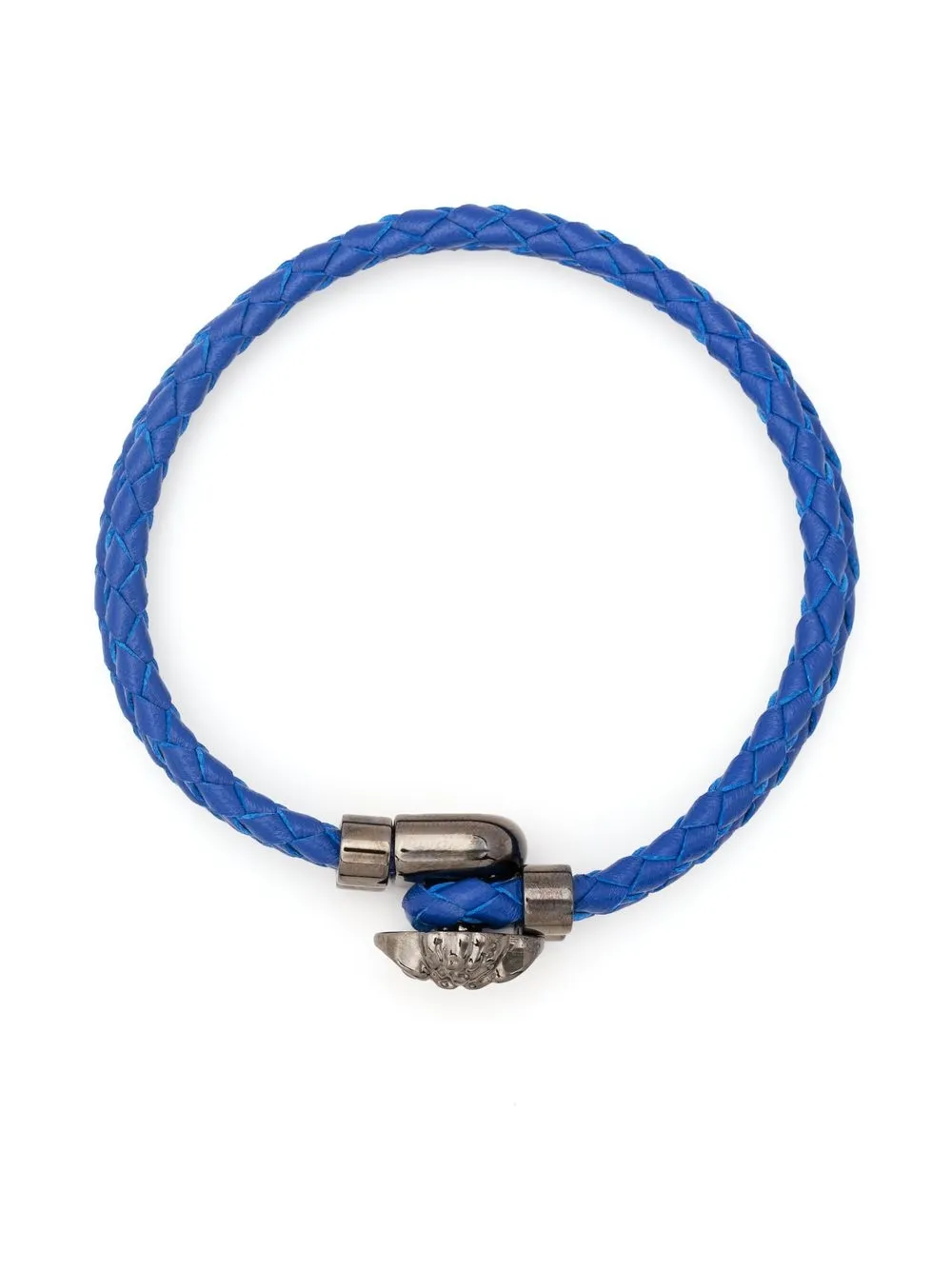 

Versace Medusa braided-leather bracelet - Blue