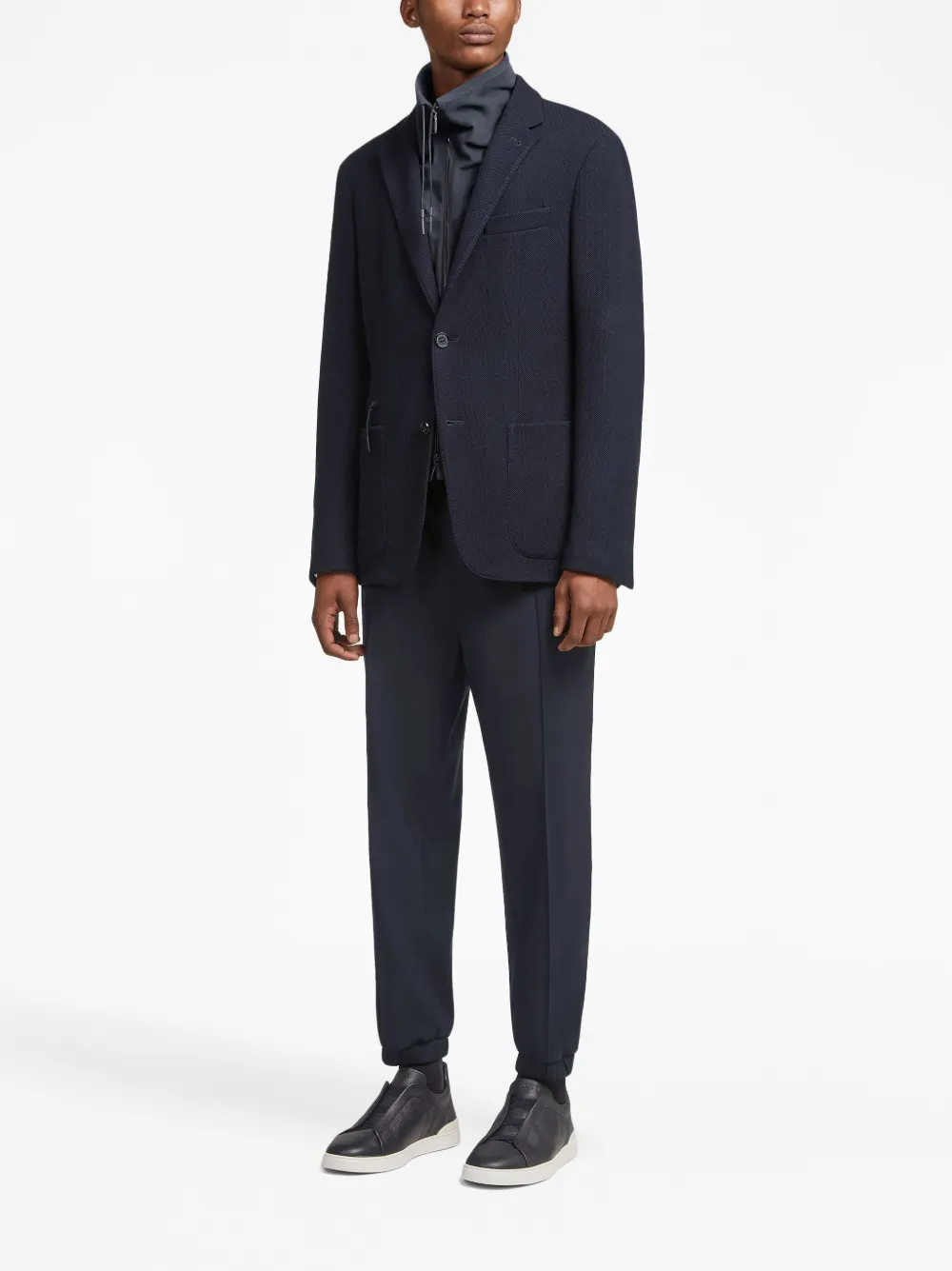 Zegna Blazer met enkele rij knopen - Blauw