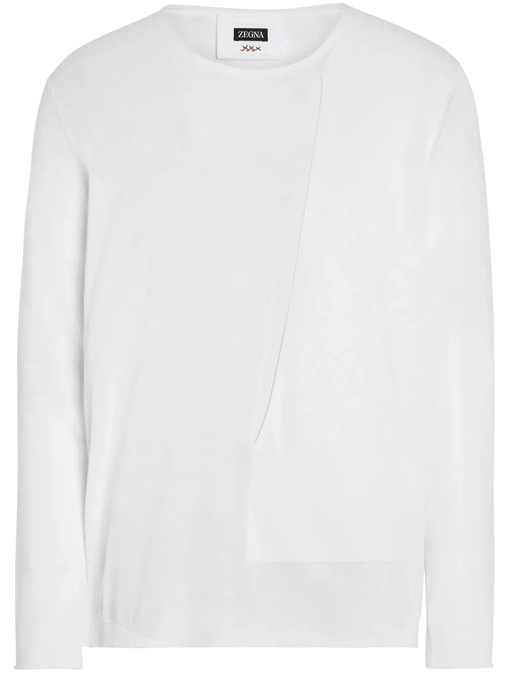 

Zegna suéter tejido con detalle a capas - Blanco