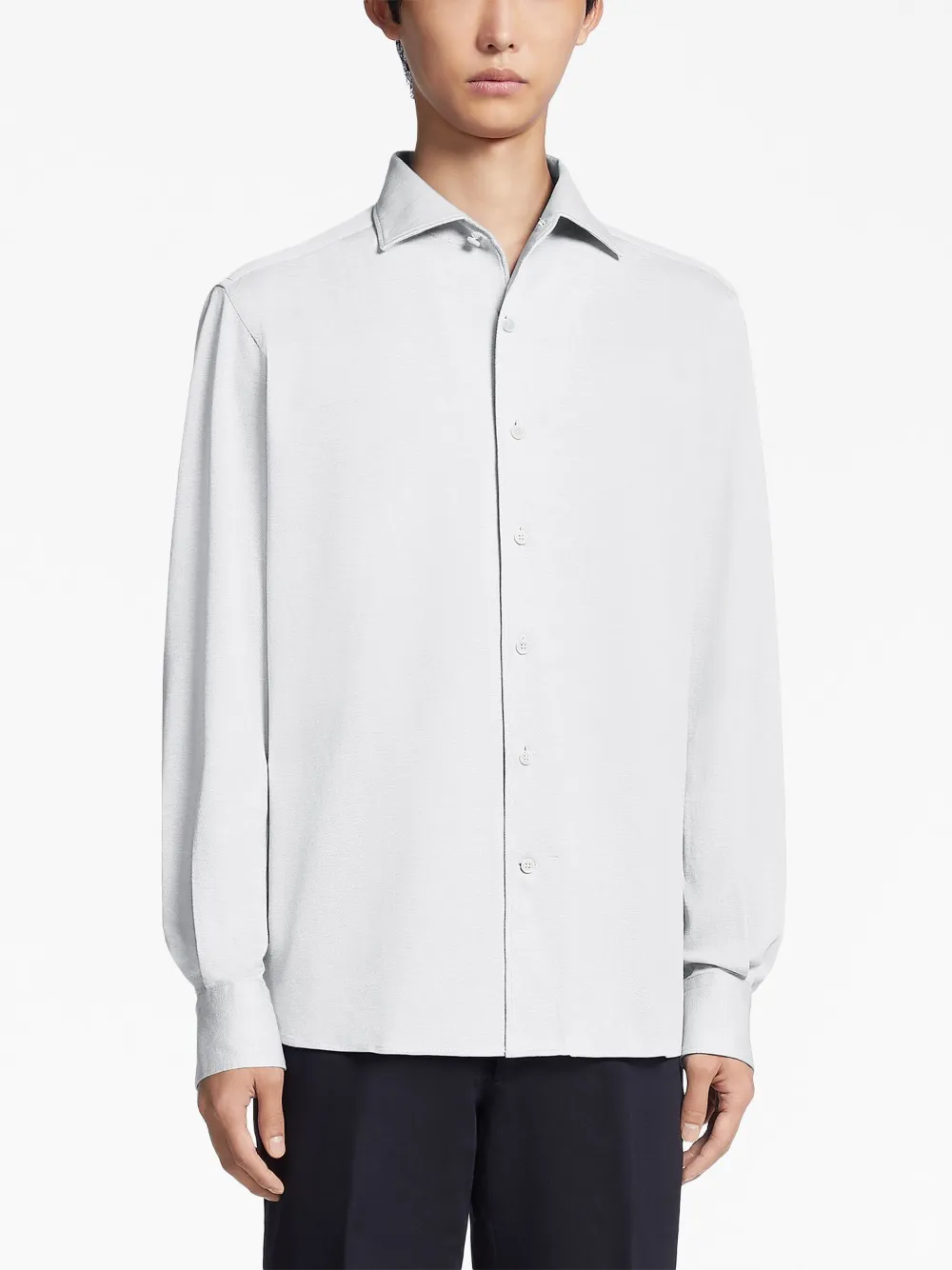 Zegna Katoenen overhemd - 101 WHITE