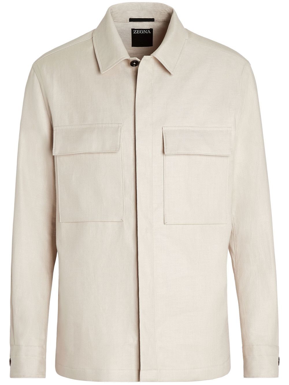 Zegna Chest Flap-pocket Detail Shirt In White