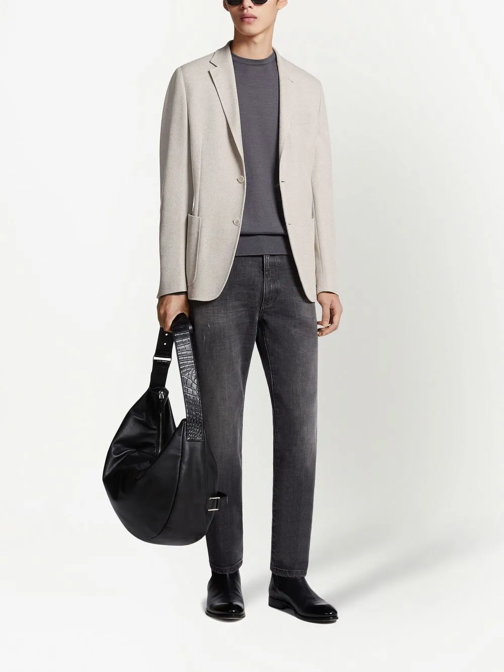 Zegna Blazer met enkele rij knopen - Beige