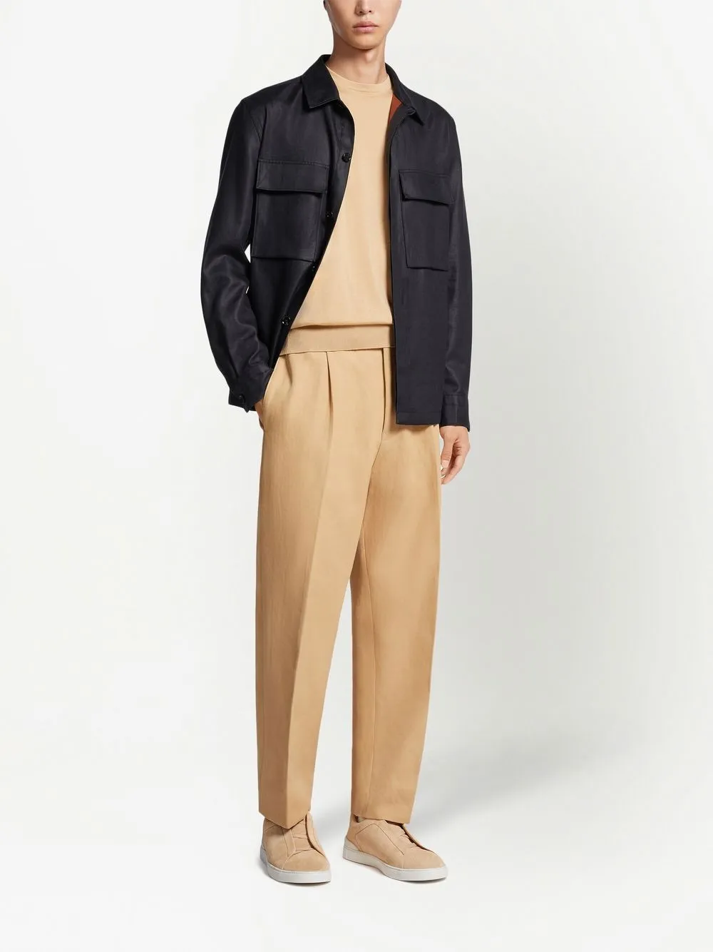 Zegna Linnen shirtjack - Blauw