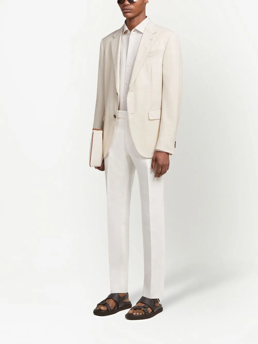 Zegna Blazer met enkele rij knopen - Wit