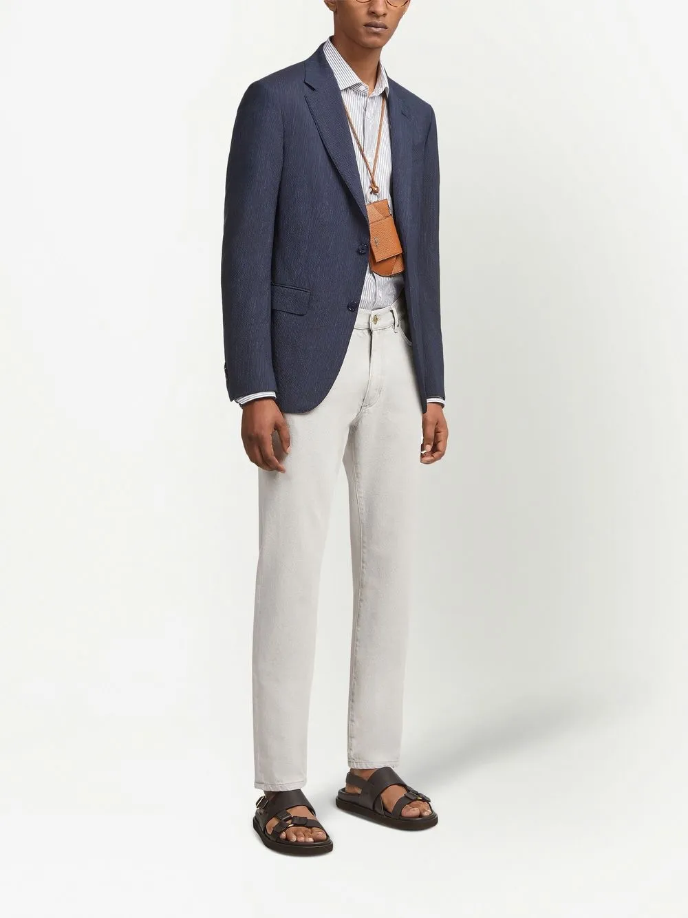 Zegna Blazer met enkele rij knopen - Blauw