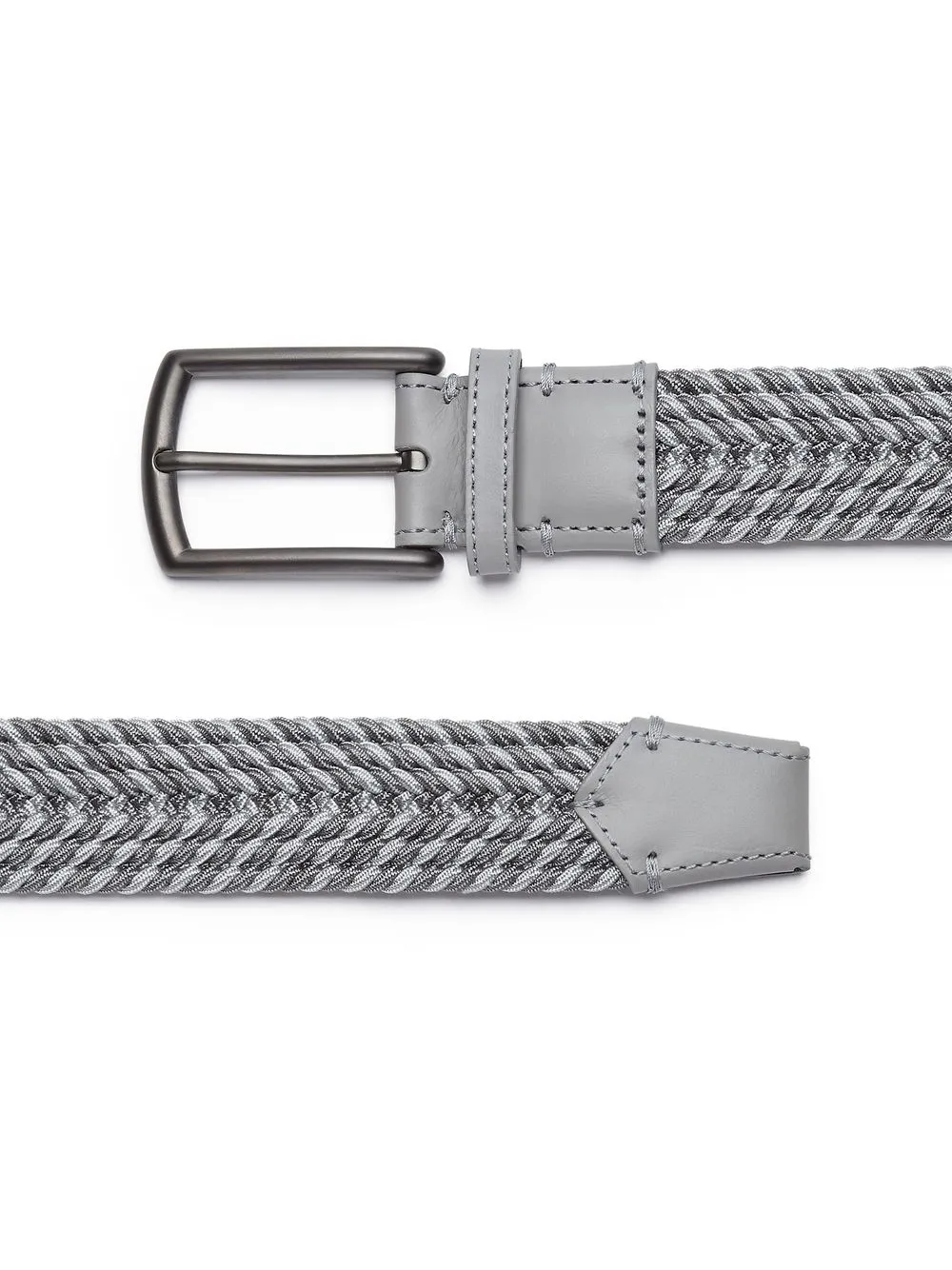 Shop Zegna Braided Canvas Belt In Grey