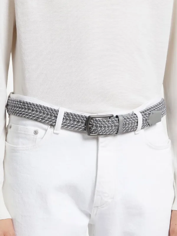Zegna Braided Canvas Belt Grey FARFETCH CA