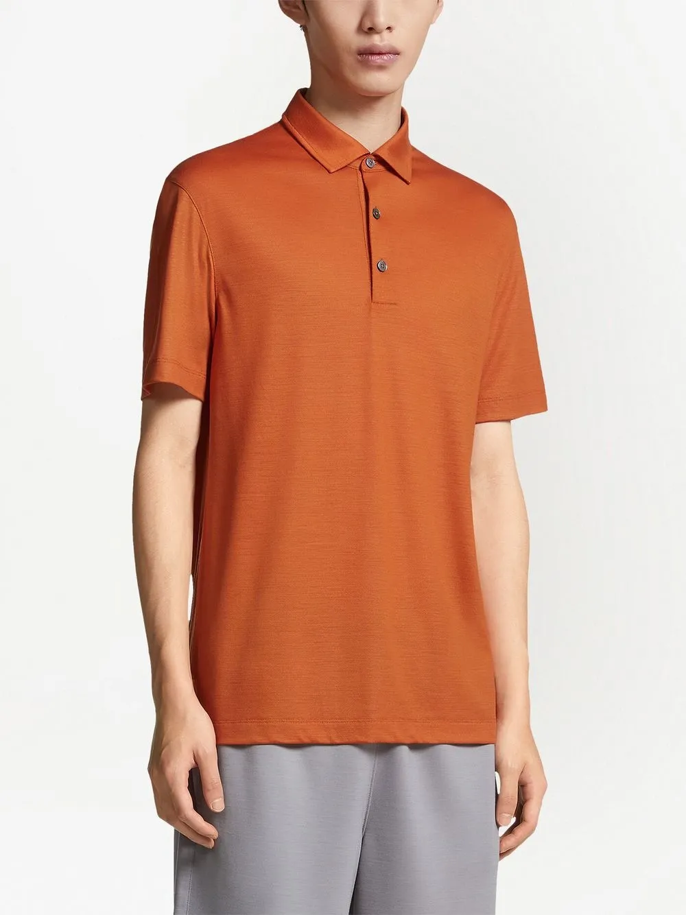 Zegna Poloshirt met knopenbies - Oranje