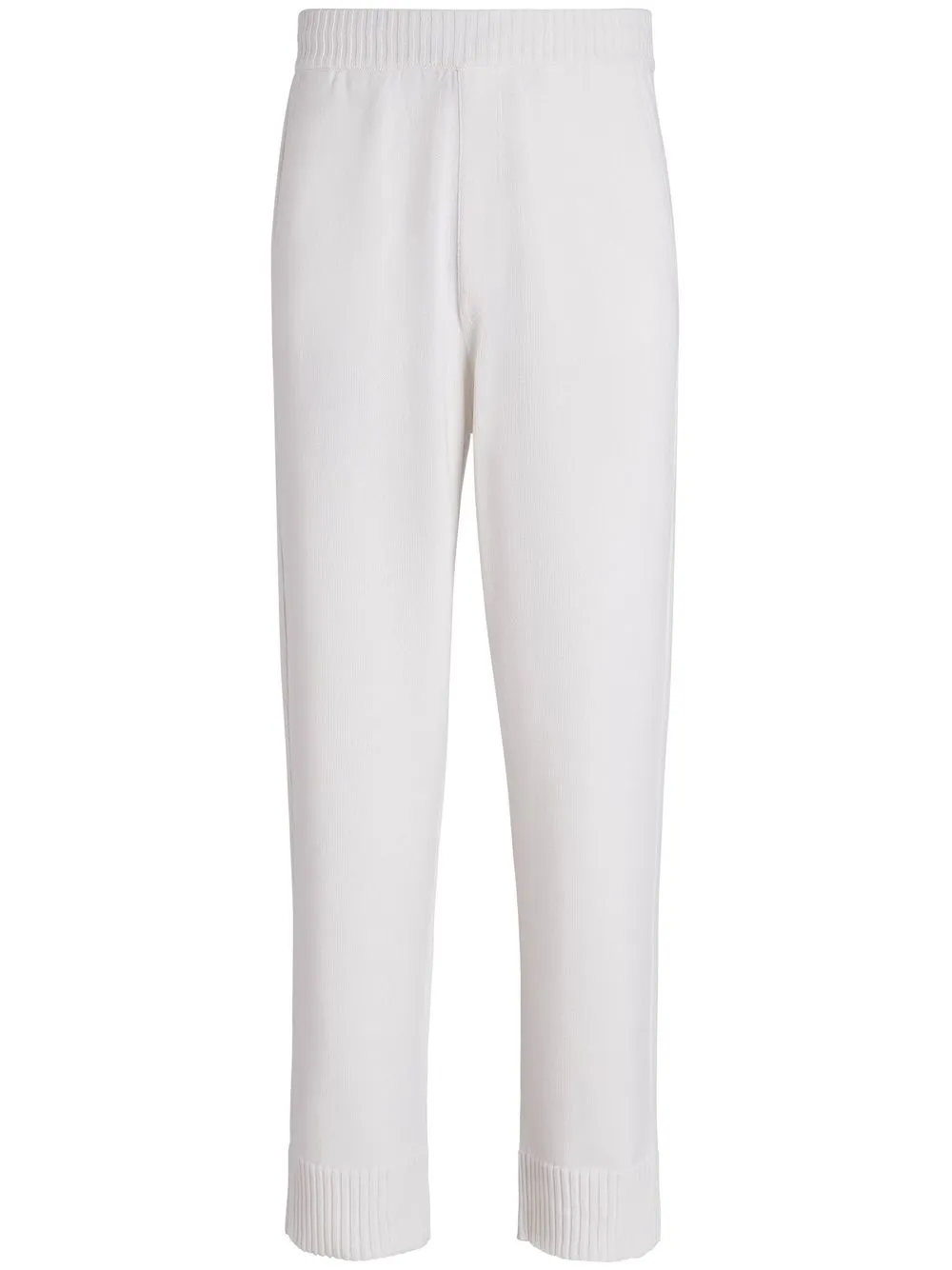 Zegna Straight-leg Knit Trousers In White