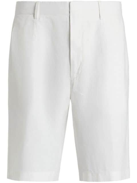 Zegna washed linen pleated shorts