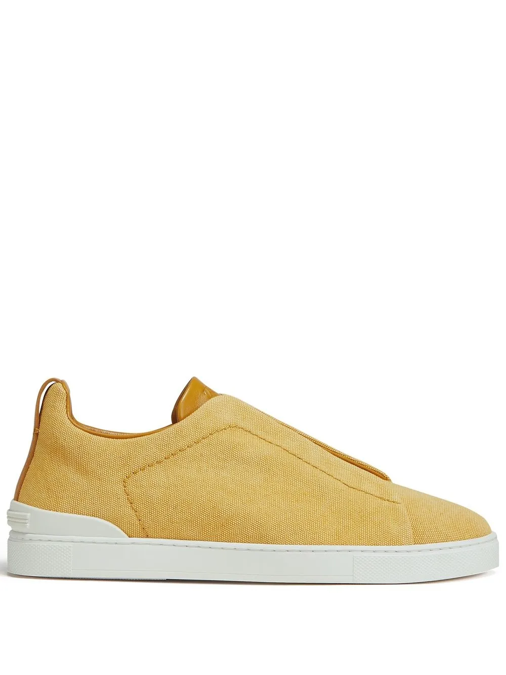 Zegna Triple Stitch Canvas Sneakers In Yellow