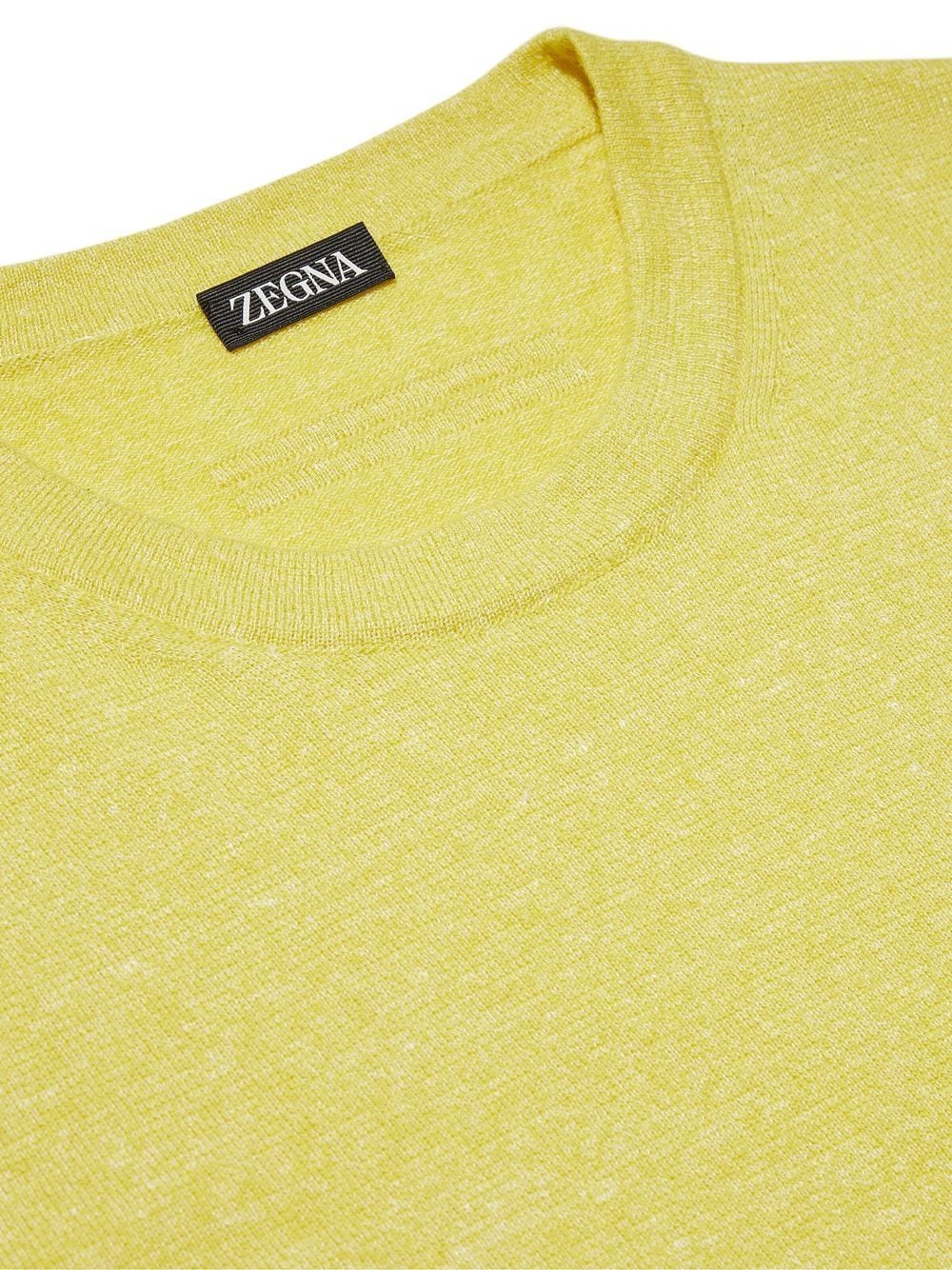 Shop Zegna Oasi Crew-neck Cashmere Jumper In Yellow