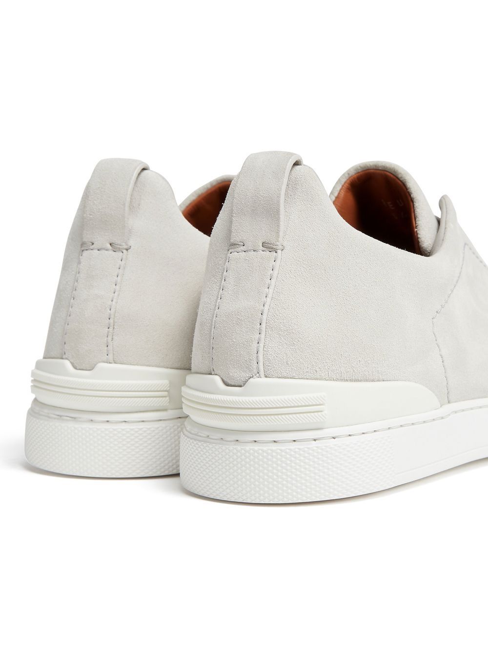 Shop Zegna Triple Stitch Suede Sneakers In White