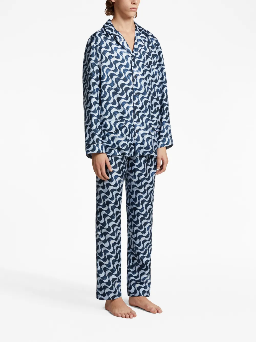 Zegna Zijden pyjama - Blauw