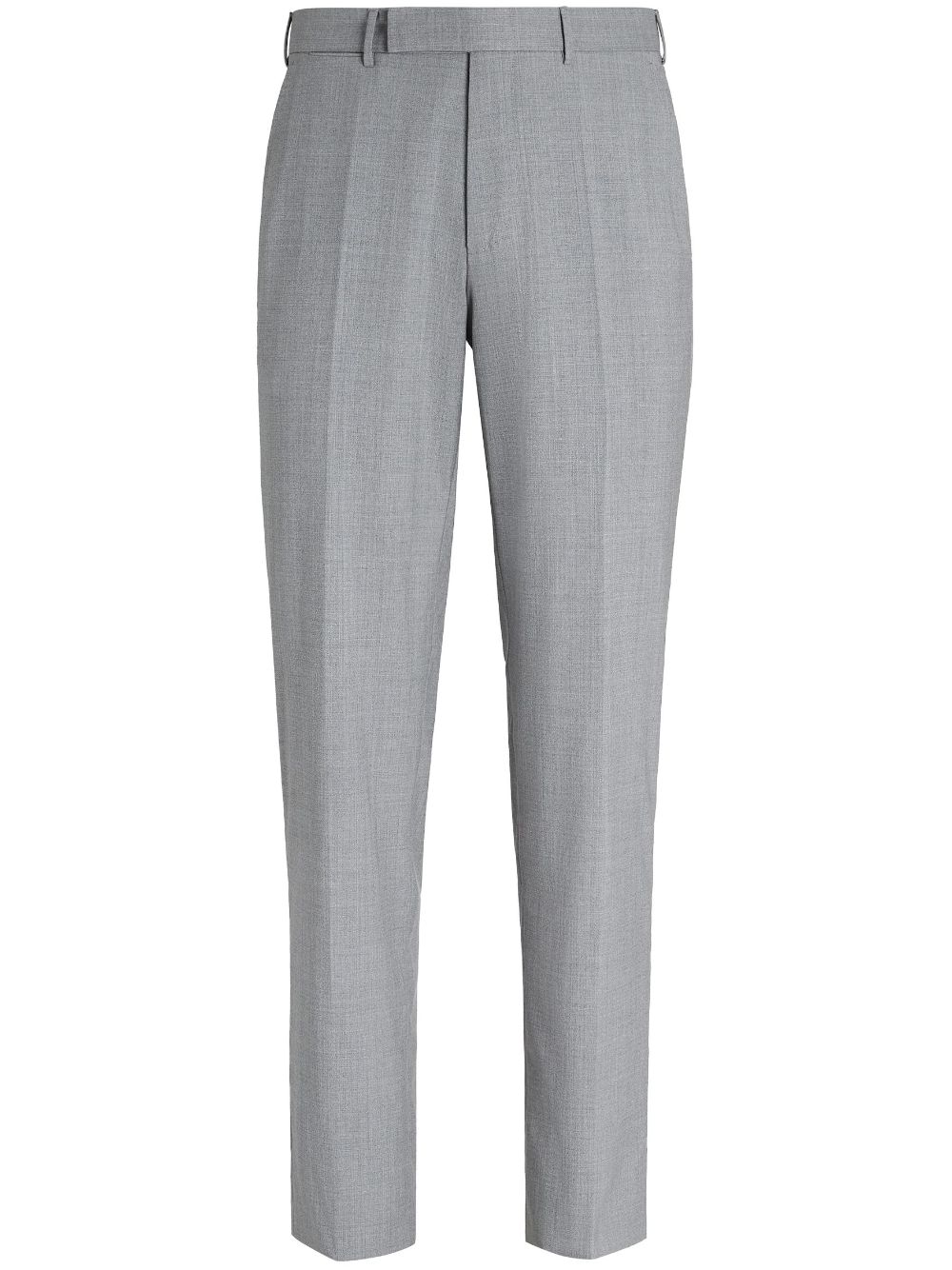 Zegna Concealed-fastening Tailored Trousers In Grey