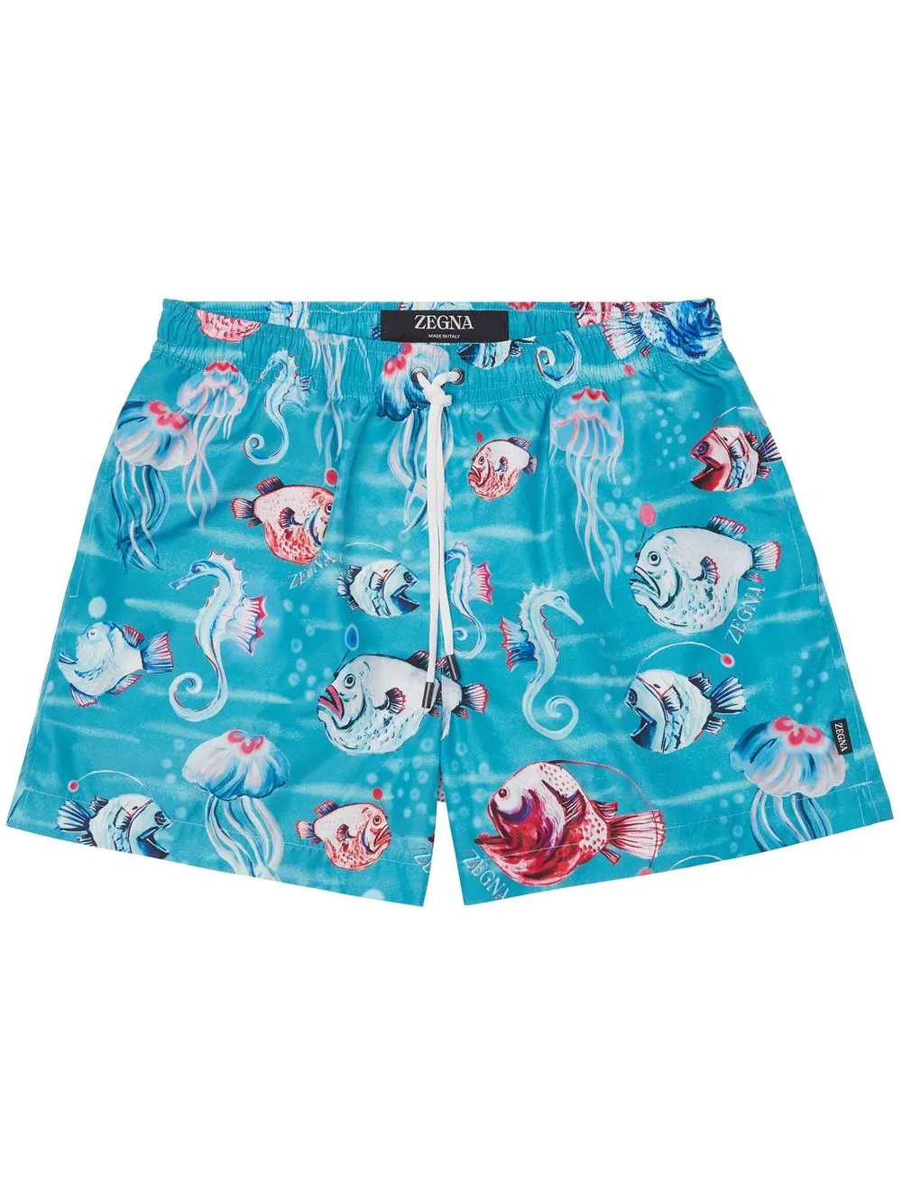 zegna short de bain à imprimé graphique - bleu