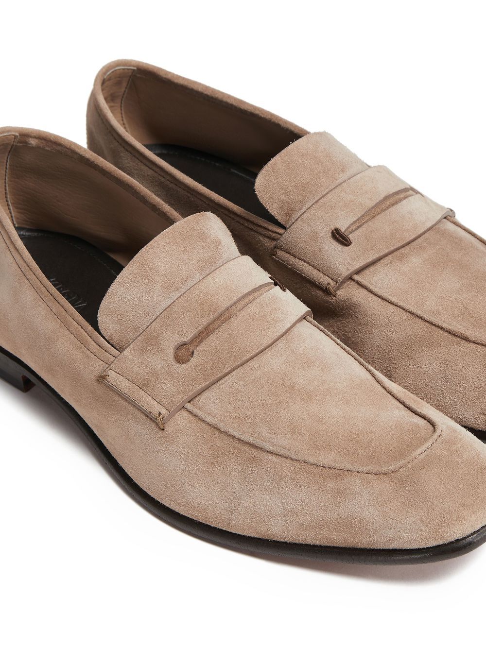 Shop Zegna L'asola Suede Loafers In Brown