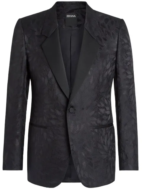 Zegna blazer boutonné à motif en jacquard