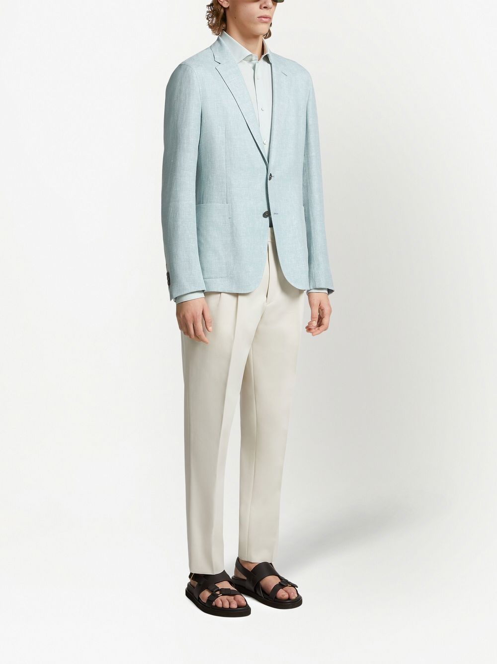 Zegna Blazer met enkele rij knopen - Blauw