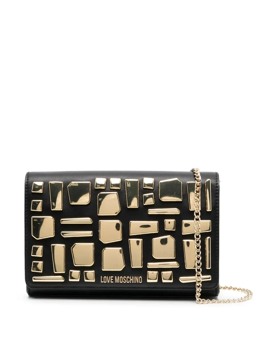 

Love Moschino bolsa crossbody con placa del logo - Negro