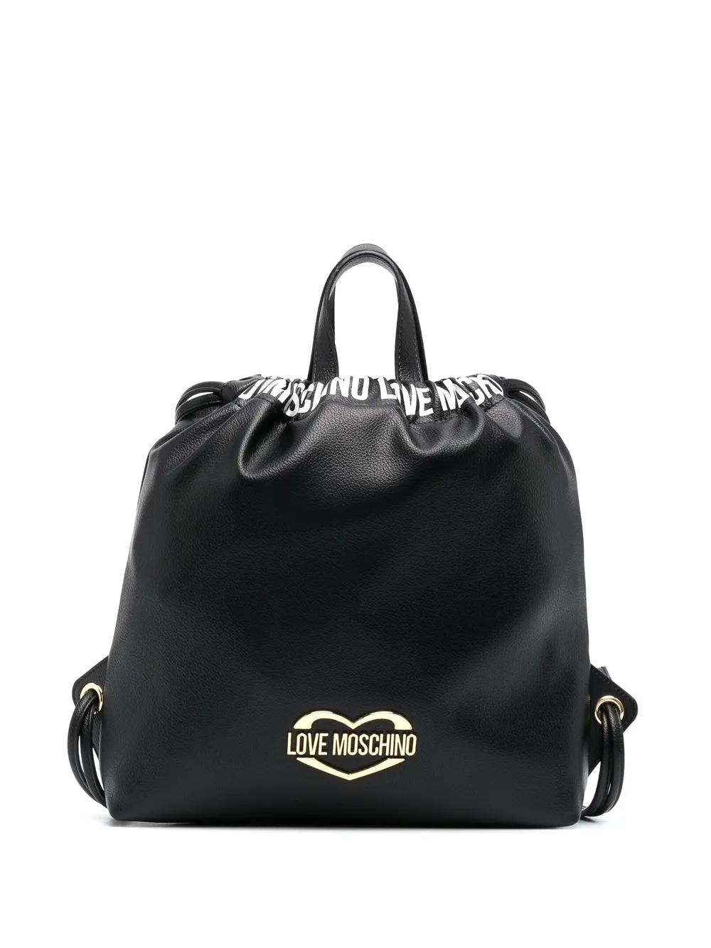Love Moschino Logo-plaque Leather Backpack In Black