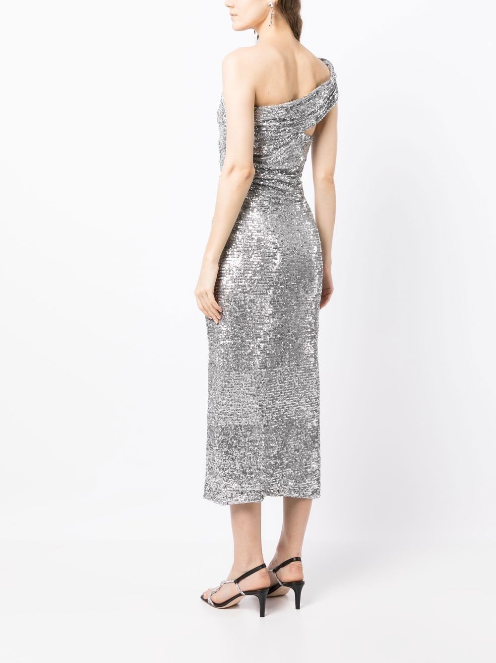 Shop Jonathan Simkhai Zay Hammered Sequin-embellished Dress In Silber