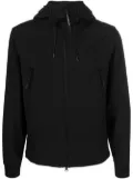 C.P. Company logo-patch hooded jacket - Black