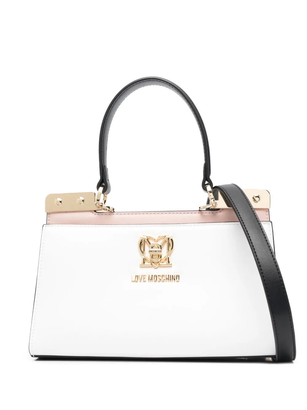 

Love Moschino small colour-block tote bag - White