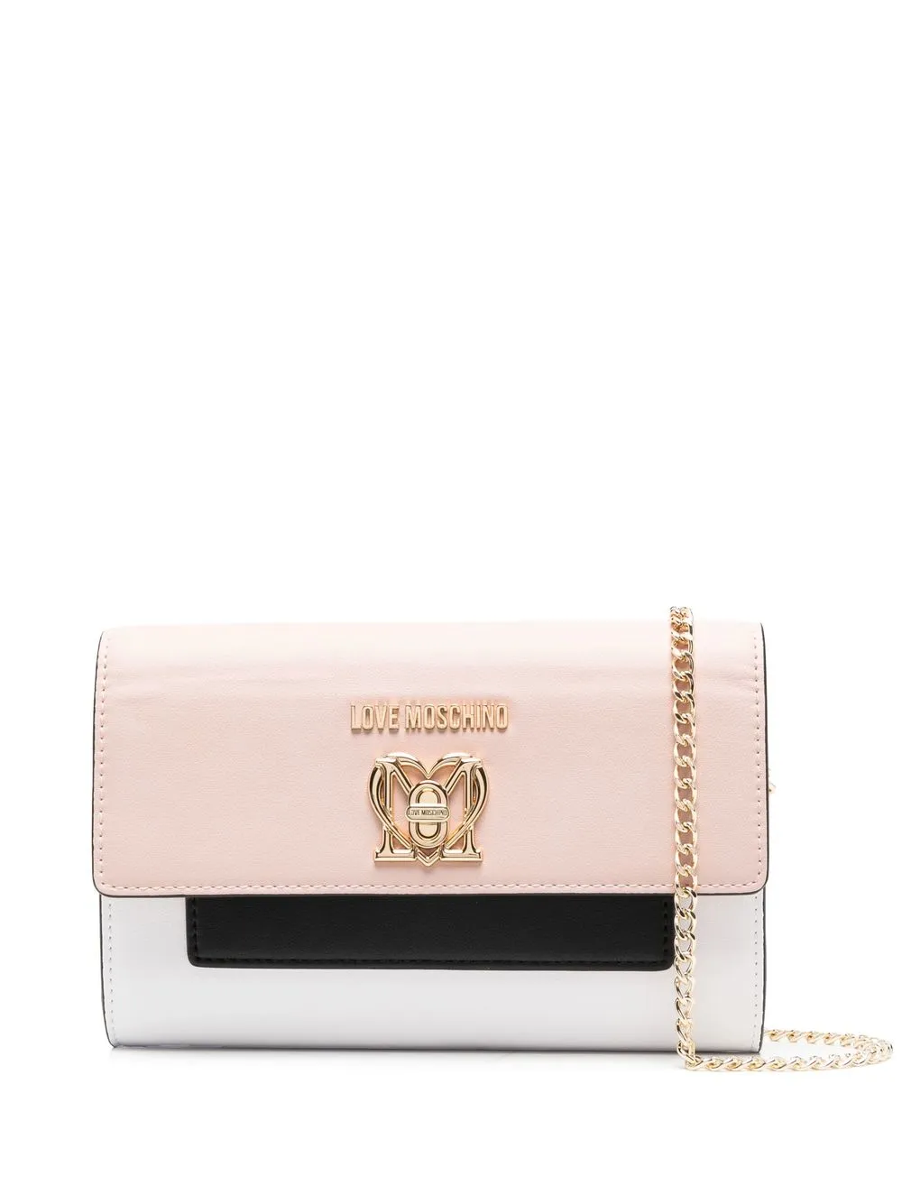 

Love Moschino bolsa crossbody con diseño color block - Blanco