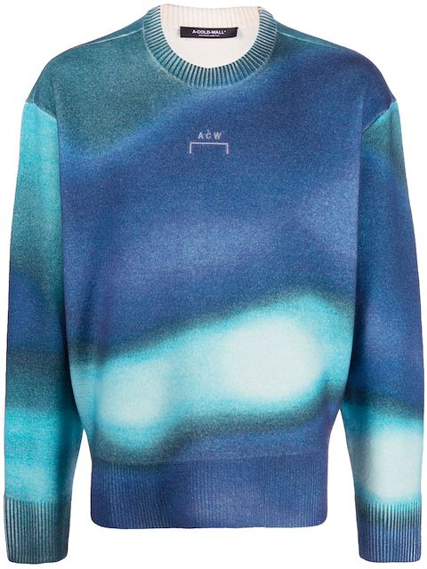 A-COLD-WALL* logo-embroidered tie-dye jumper