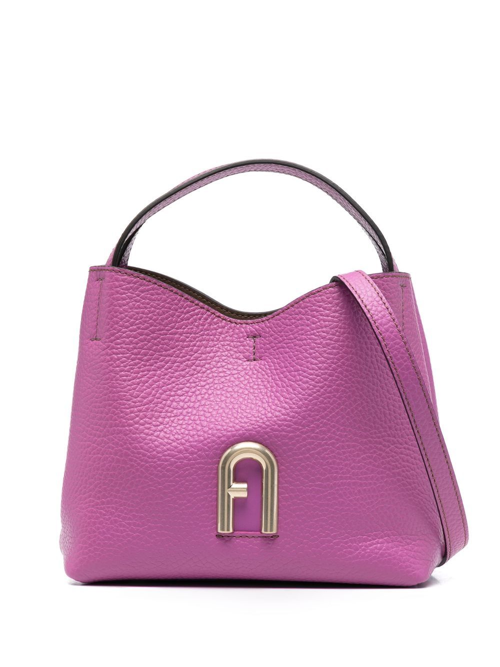 

Furla logo-plaque leather tote bag - Purple