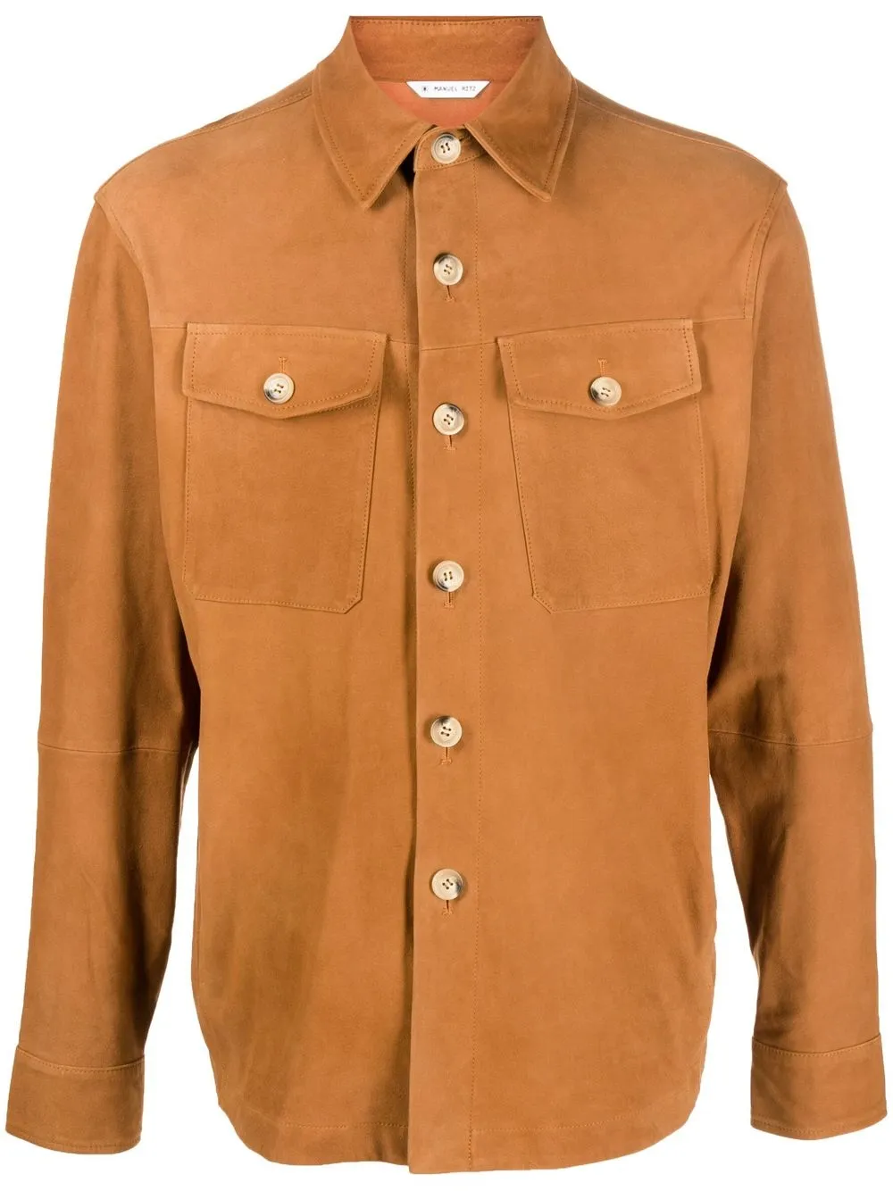 

Manuel Ritz lambskin classic shirt jacket - Brown