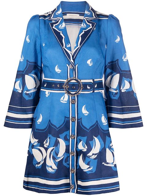 ZIMMERMANN High Tide belted minidress
