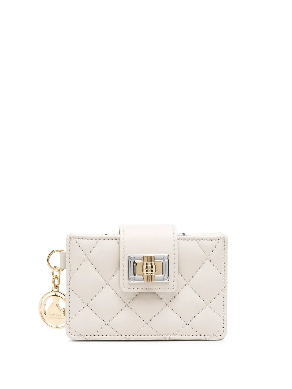 

Lanvin Cierre Dorado quilted wallet - Neutrals