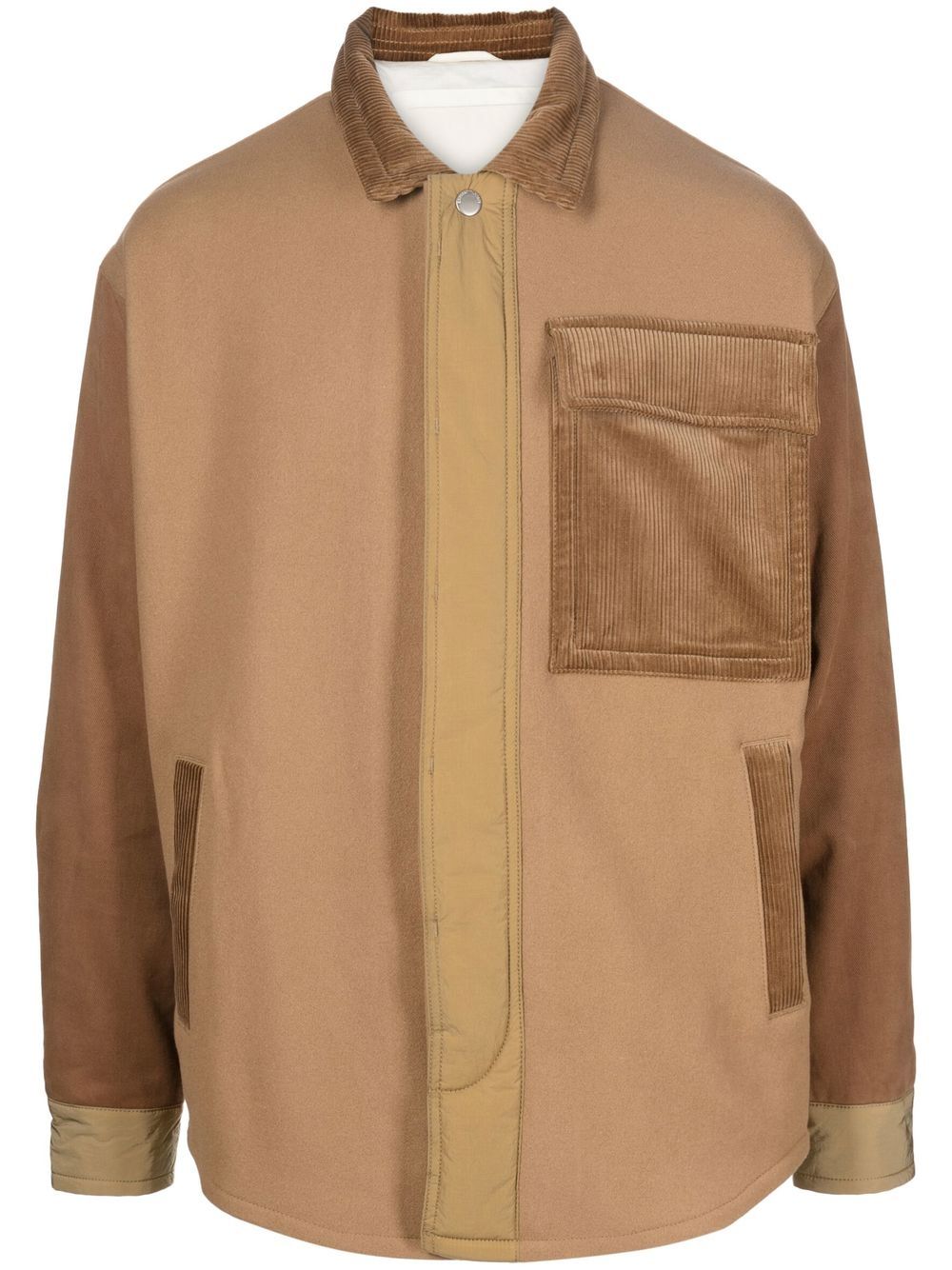 Emporio Armani Corduroy-detail Shirt Jacket In Brown