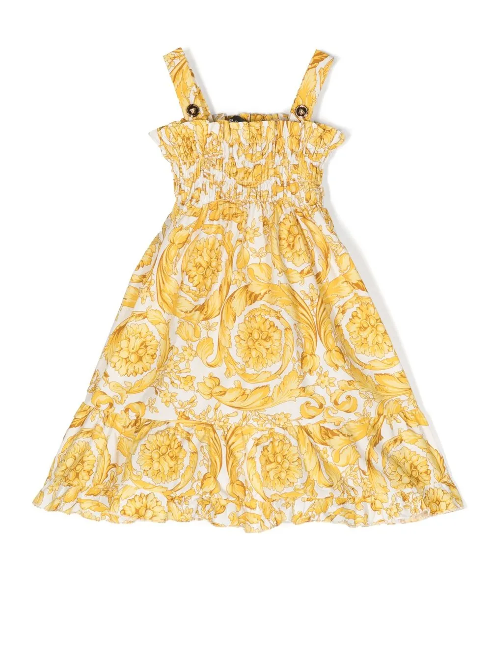 

Versace Kids Barocco-print sleeveless dress - White