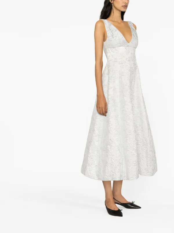 philosophy embroidered dress Handmade Olan Dress Embroidered with Flowers