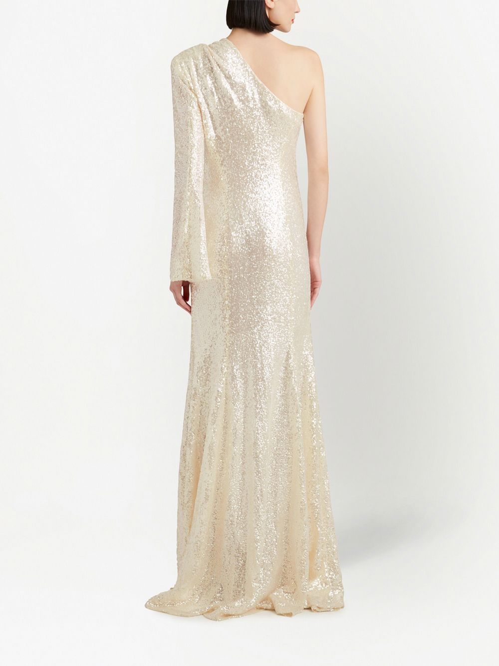 Shop Cinq À Sept Angeline Gown Sequin Long Dress In Weiss