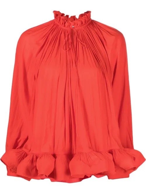 Blouse froncée à volants - Lanvin - Modalova