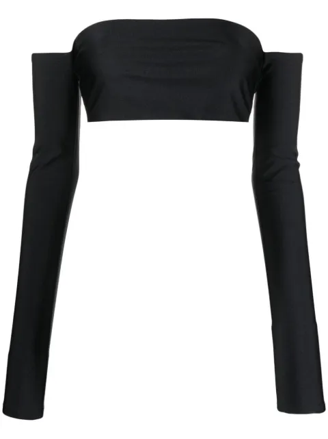 off-shoulder cropped top
