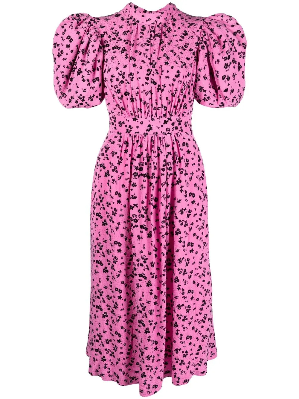 

ROTATE puff-sleeved midi dress - Pink