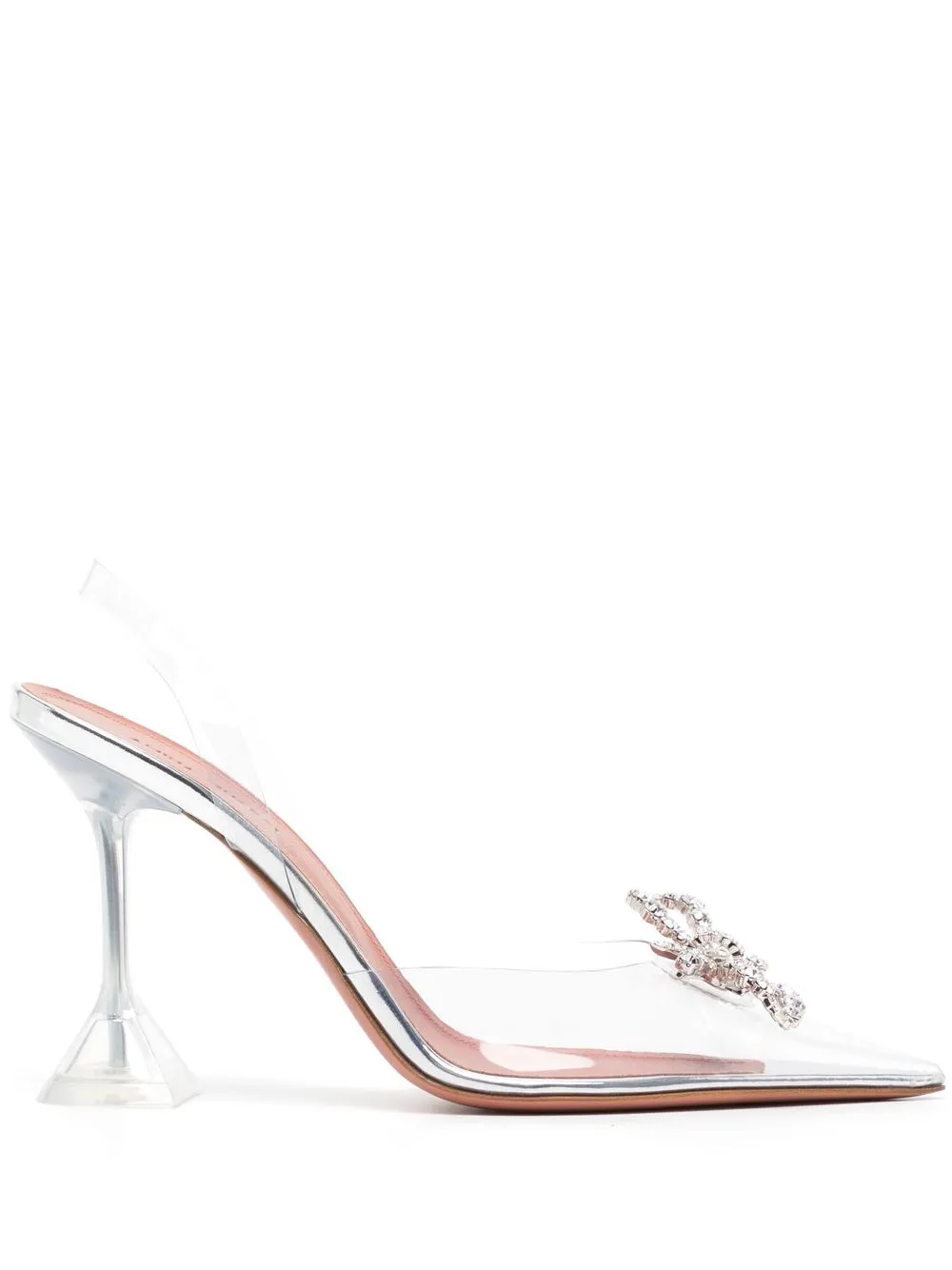 

Amina Muaddi Rosie 95mm bow-detail pumps - Silver