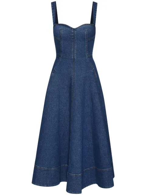 Oscar de la Renta flared denim dress