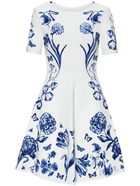 Oscar de la Renta floral-print flared short dress