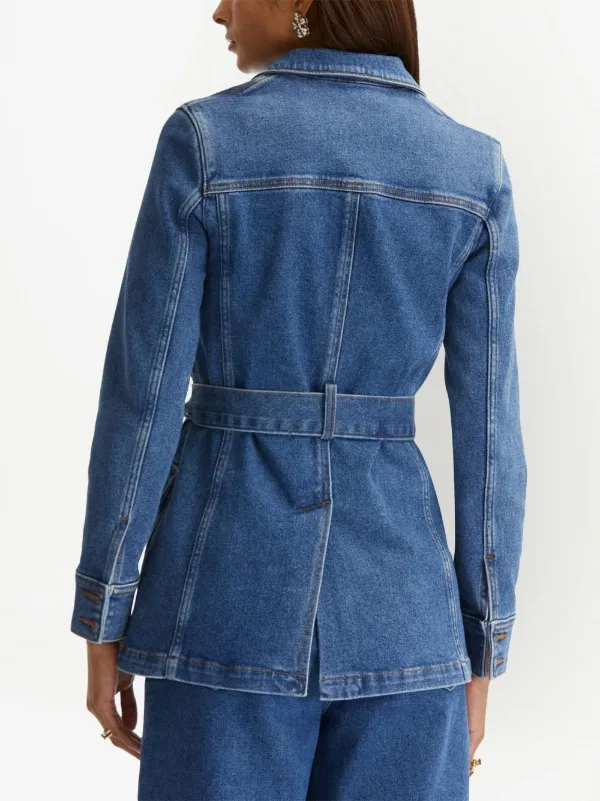 Oscar De La Renta tie-up Denim Jacket | Blue | FARFETCH Oscar De La Renta tie-up Denim Jacket | Blue | FARFETCH