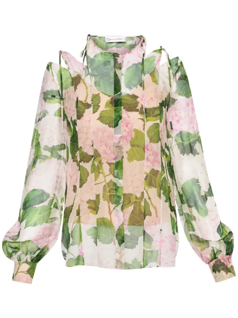 Oscar de la Renta floral-print silk blouse