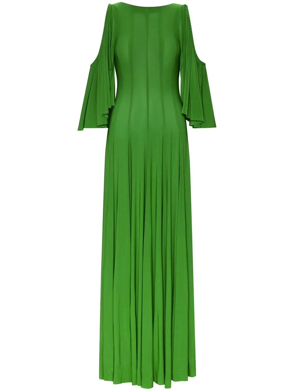 

Oscar de la Renta tie-fastened cold-shoulder gown - Green