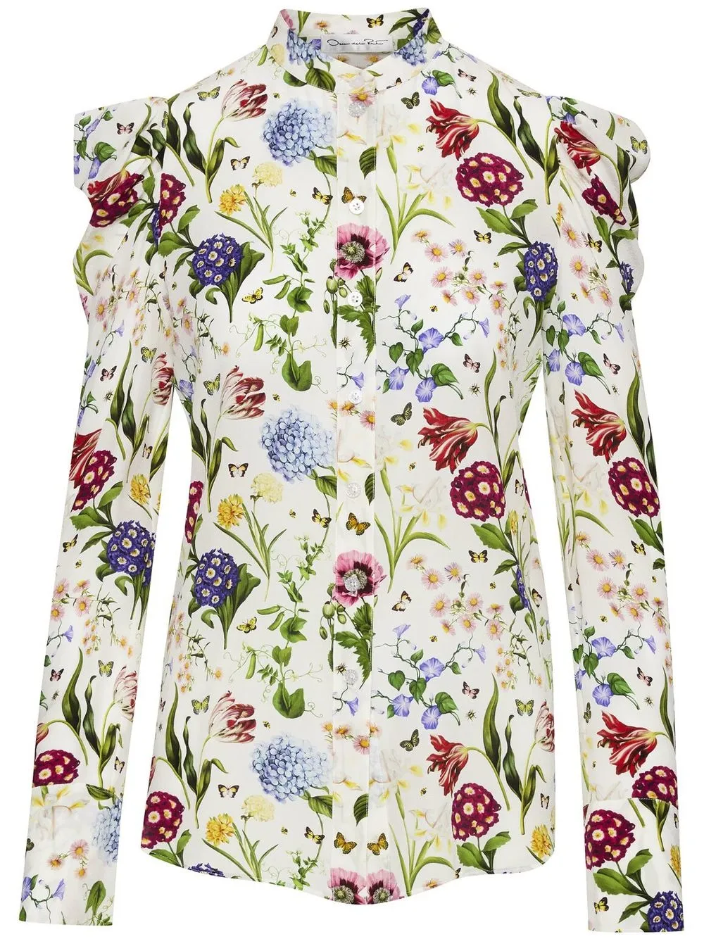 

Oscar de la Renta blusa de seda con estampado floral - Neutro