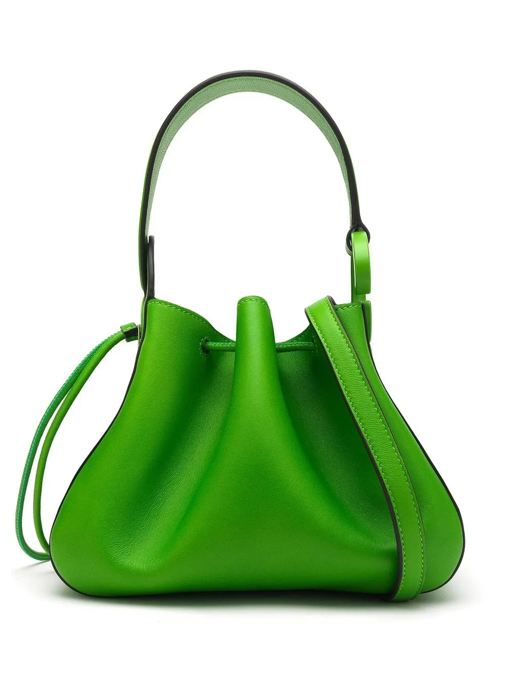 Oscar De La Renta Logo embellishment Leather Bucket Bag Farfetch oscar-de-la-renta-logo-embellishment-leather-bucket-bag-farfetch
