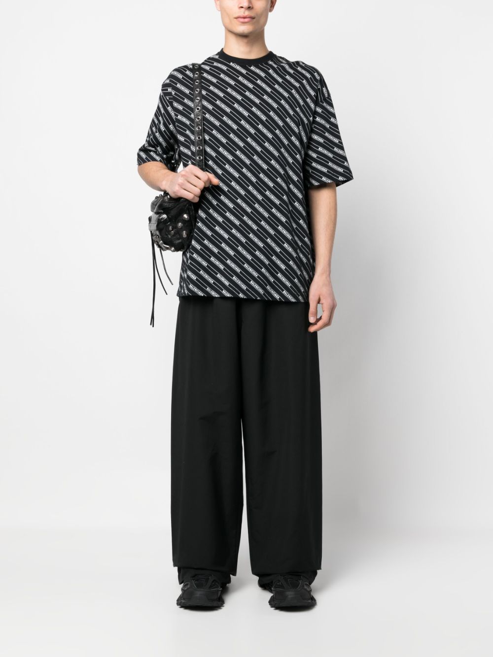 Shop Balenciaga Minimal Track Pants In Schwarz